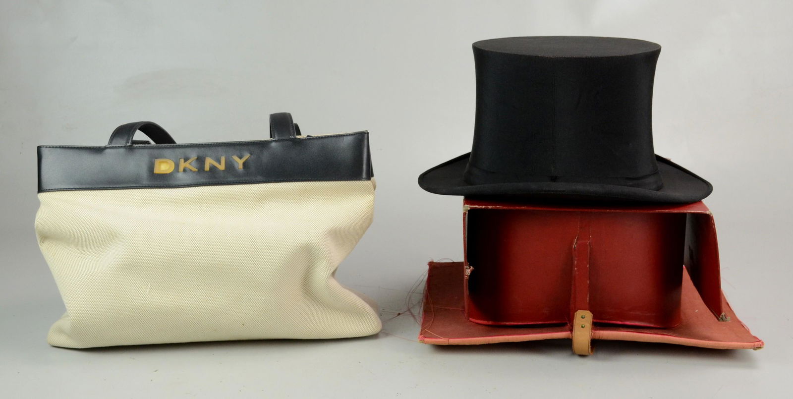 Dobbs Hat, DKNY Purse: Dobbs Collapsible Top Hat Fifth Ave, DKNY Purse