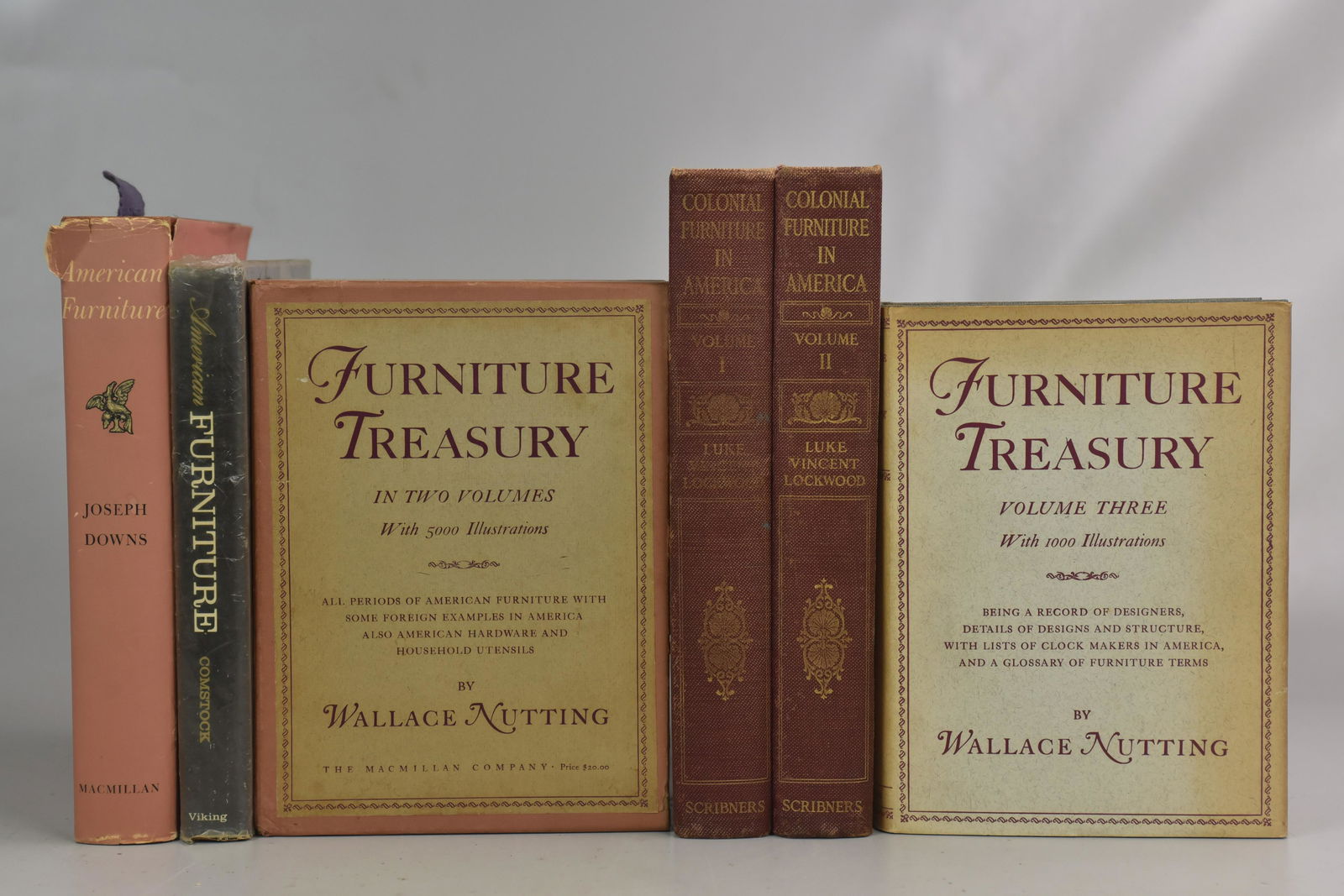 (7) American and Colonial Furniture Collections: (7) American and Colonial Furniture Collections, including - Wallace Nutting "Furniture Treasury in Two Volumes with 5000 Illustrations" (Macmillan, New York 1948) original slipcase, cloth boards; Wal