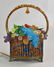 Art Deco Beaded Glass Basket Lamp