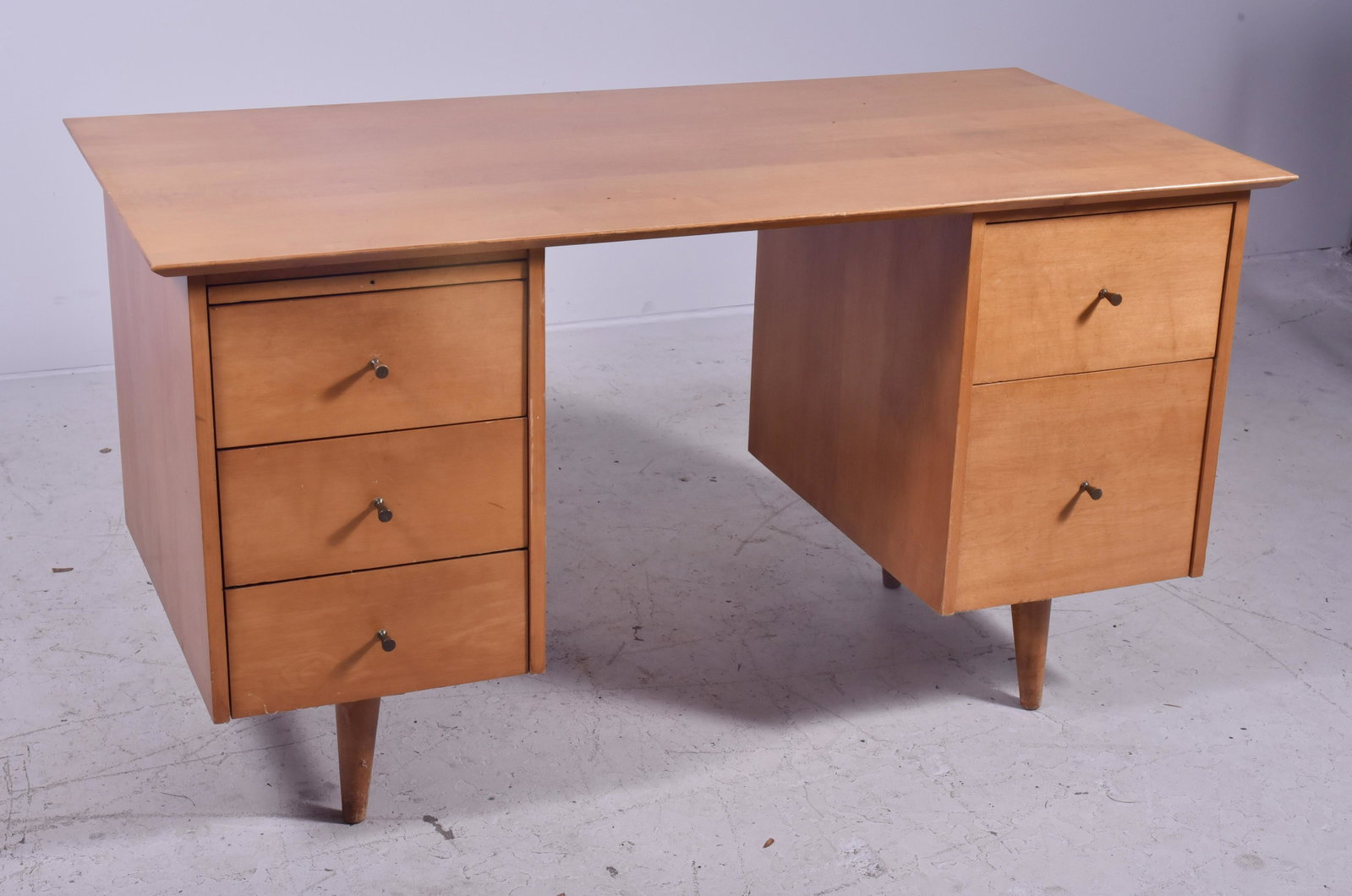 Paul McCobb desk: Paul McCobb desk, 29" h x 53" w x 26" d, light wear and scratches