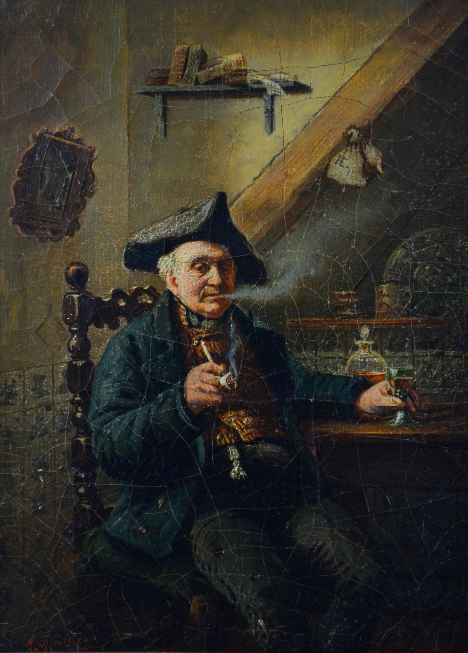 August Muller Painting Gentleman with Pipe Oct 15, 2019 William