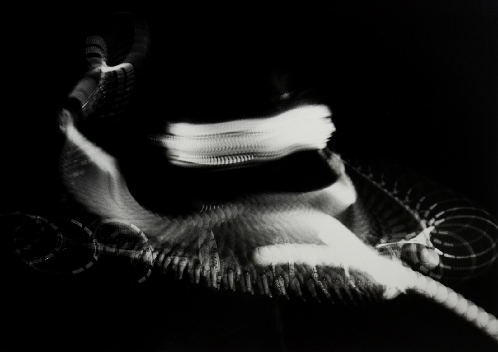 Harold Edgerton (American 1903-1990) photograph: Harold Edgerton (American 1903-1990) photograph "Swirls and Eddys of a Tennis Stroke", gelatin silver print on paper, signed on back, 18" x 13" image, 20" x 16" sheet, very good condition, from a corp