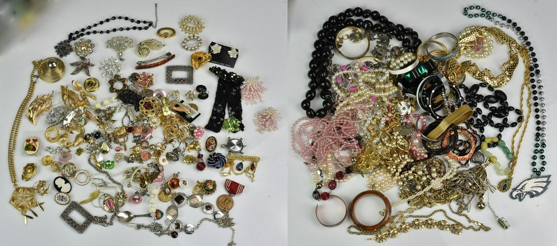 Costume Jewelry: Costume Bracelets and Bangles Including: Monet, Hardstone Bracelet Including Jade, Copper, Trafari, Southwest Style Concho Belt, Cheetah Belt, Pins, Earrings