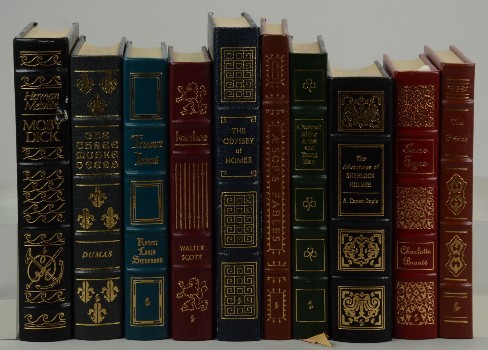 (10) Easton Press - Leather Bound Books, Classic Titles: (10) Easton Press titles, all leather bindings, publishing dates vary from late 1970's to the 1980's. Titles include - James Joyce "The Portrait of the Artist as a Young Man"; Herman Melville "Moby Di