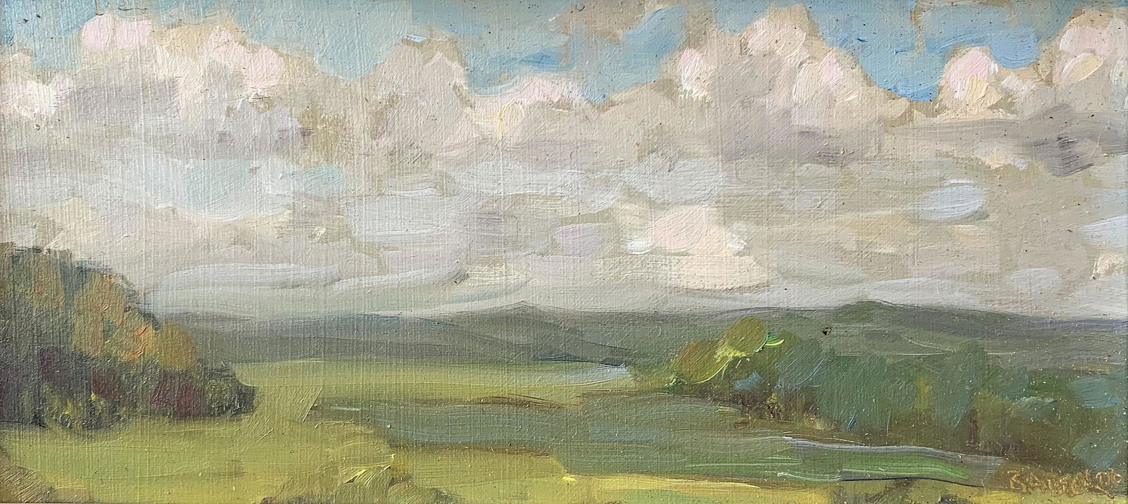 Robert Beck, Cloud Sketch, O/B, 4” x 8”, Signed LR: Robert Beck, Cloud Sketch, O/B, 4” x 8”, Signed LR