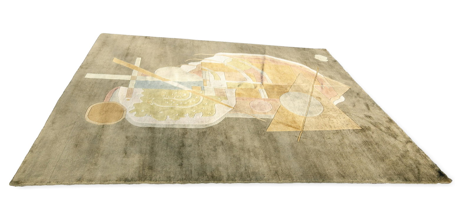 7"7 x 9'10" Modern Abstract rug: 7"7 x 9'10" Modern Abstract rug, Wassily Kandinsky style decoration at center
