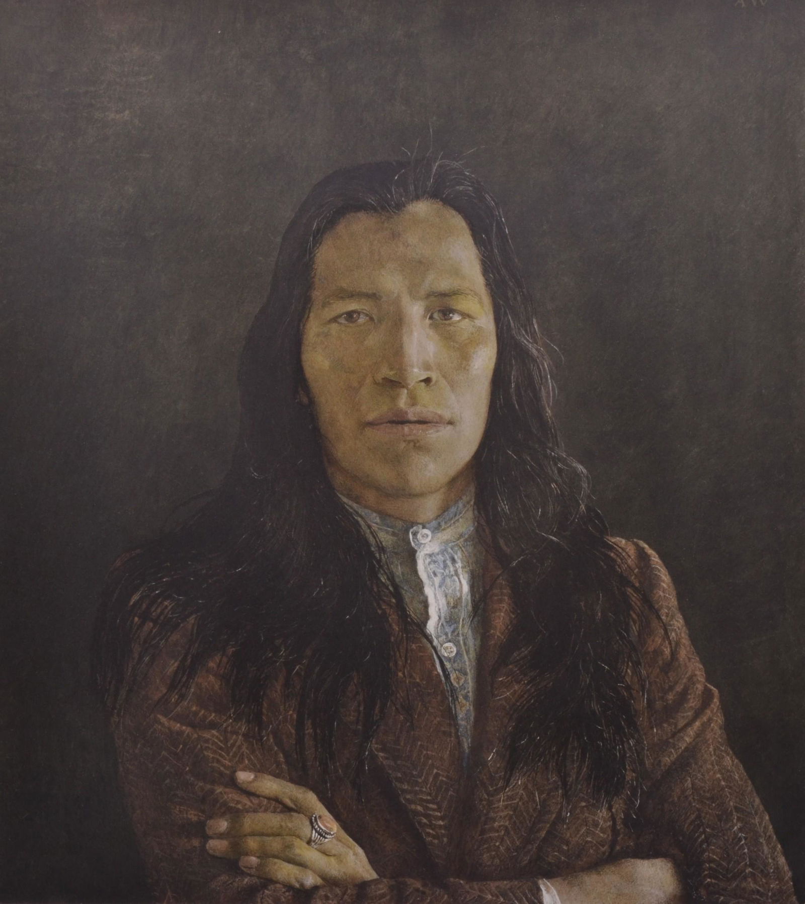 After Andrew Wyeth LE Lithograph "Nogeeshik": After Andrew Wyeth LE Lithograph "Nogeeshik", Metropolitan Museum of Art edition, 269/300, unsigned, 24" x 21-1/2", framed 38" x 35-1/2", excellent condition