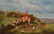 Large Reproduction Painting of a Hunt Scene
