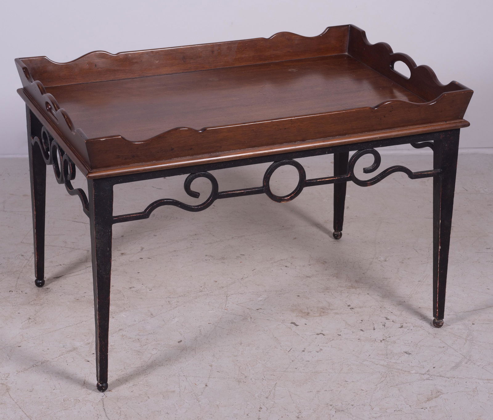Iron & mahogany coffee table (1 of 1)