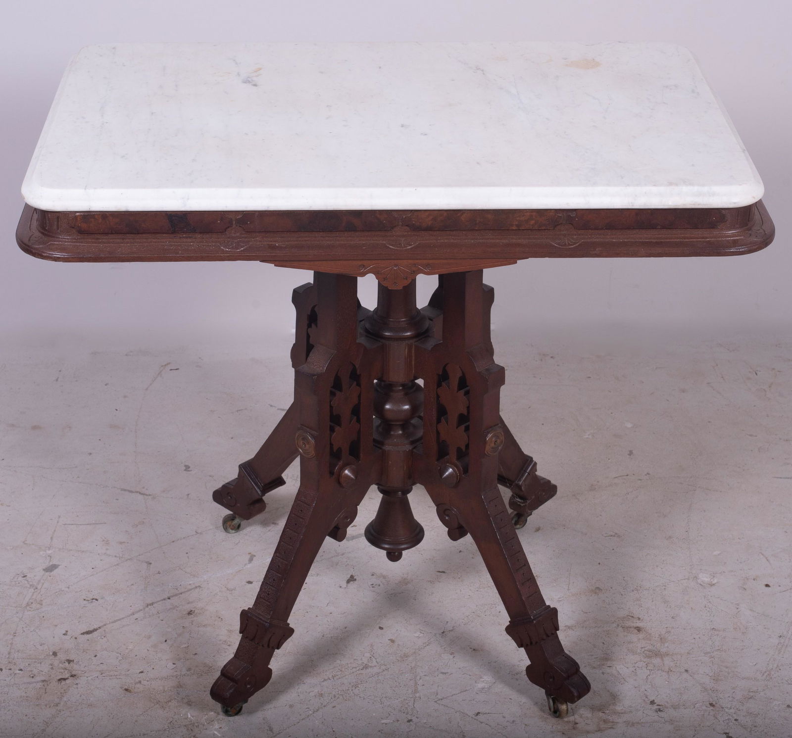 Victorian carved marble top center table (1 of 1)