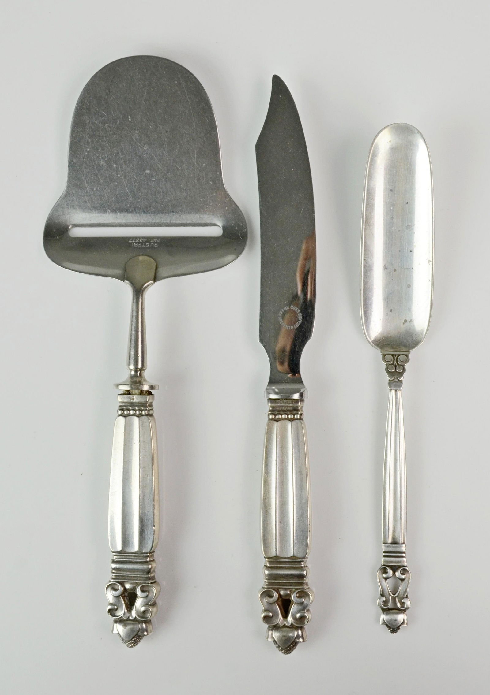 (3) Pcs Georg Jensen Sterling Acorn Pattern (1 of 1)