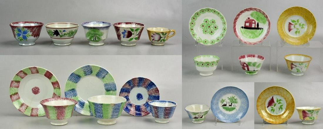 (15) pcs of Spatterware/Spongeware (1 of 18)