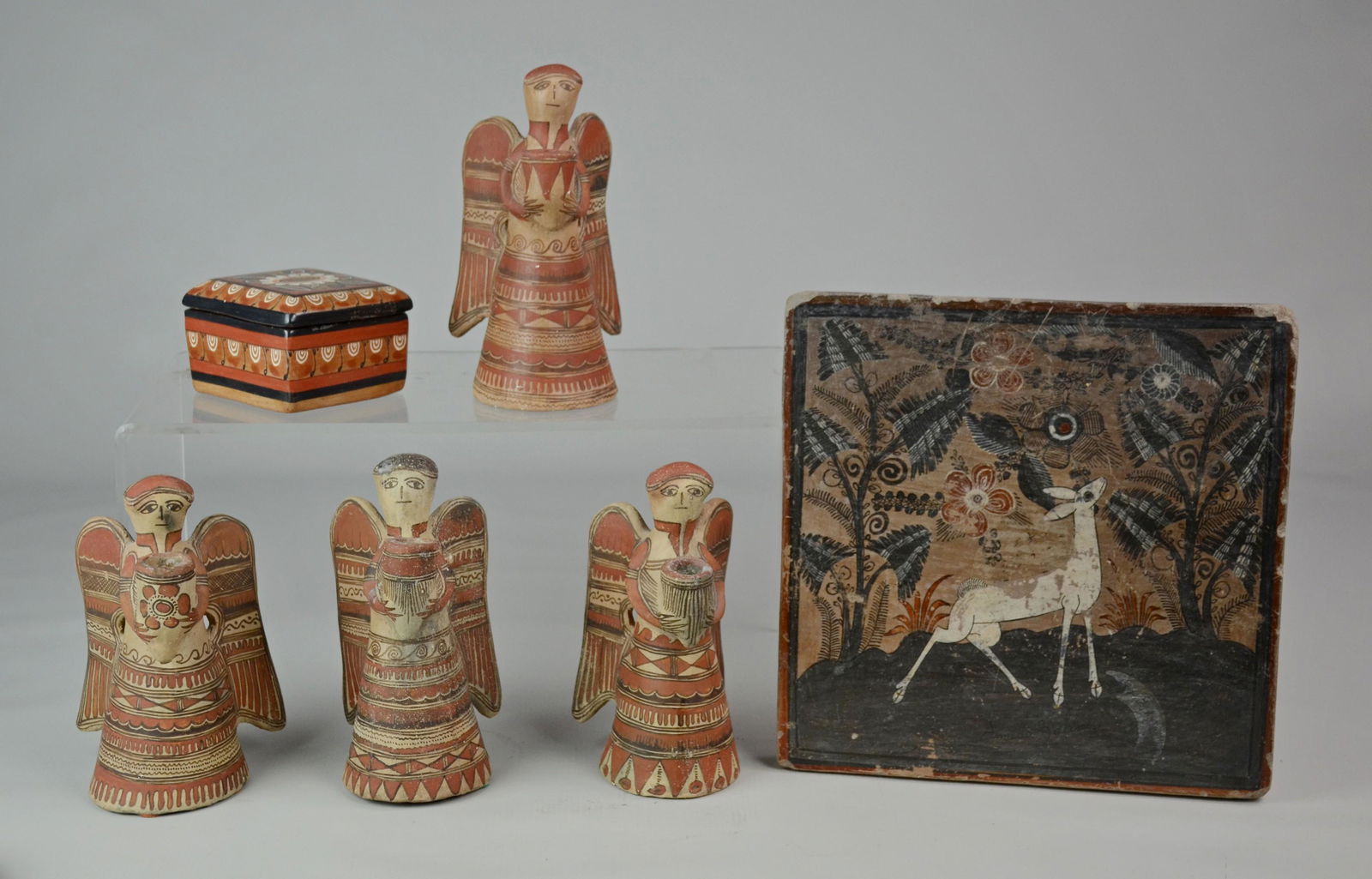 (6) Pcs Folk Art Pottery (1 of 1)