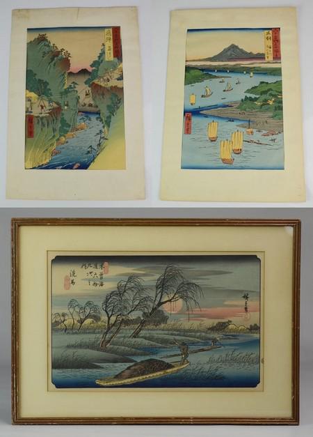After Ando Hiroshige (3) Woodblock Prints (1 of 4)