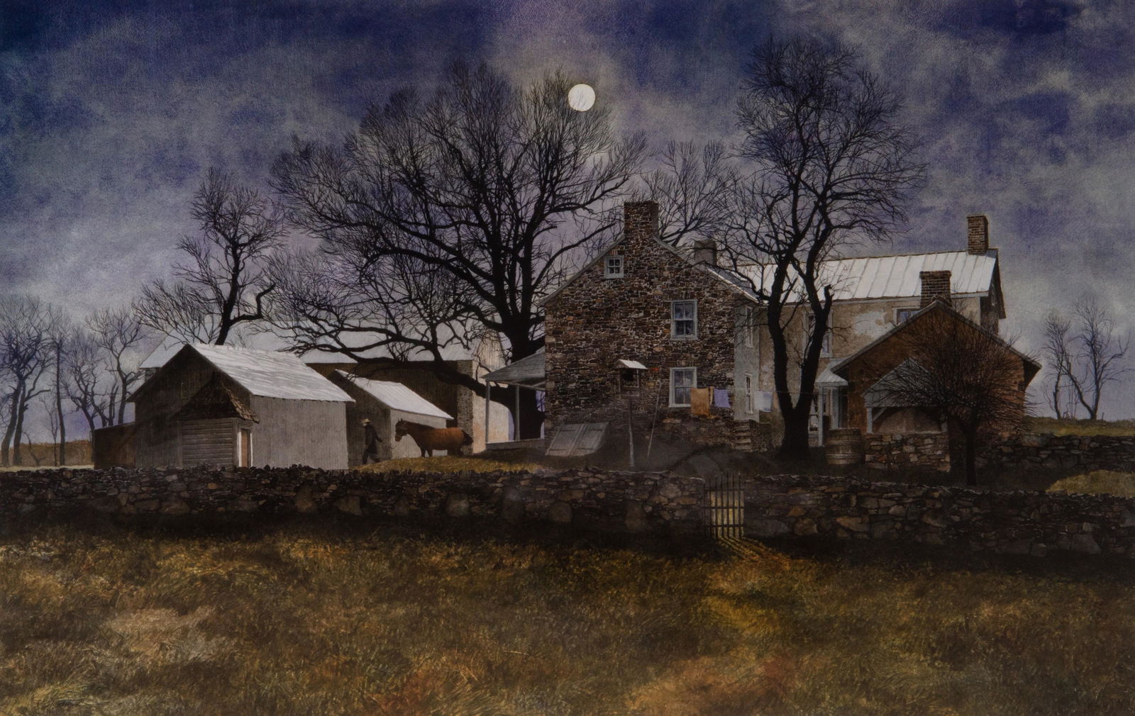 Peter Sculthorpe Signed Devon Horse Show Poster: Peter Sculthorpe (American, b. 1948) PA artist, signed Devon Horse Show Poster, offset lithograph on paper, hand signed lower right, 13" x 20" image, framed 26-1/2" x 33-1/2", very good condition