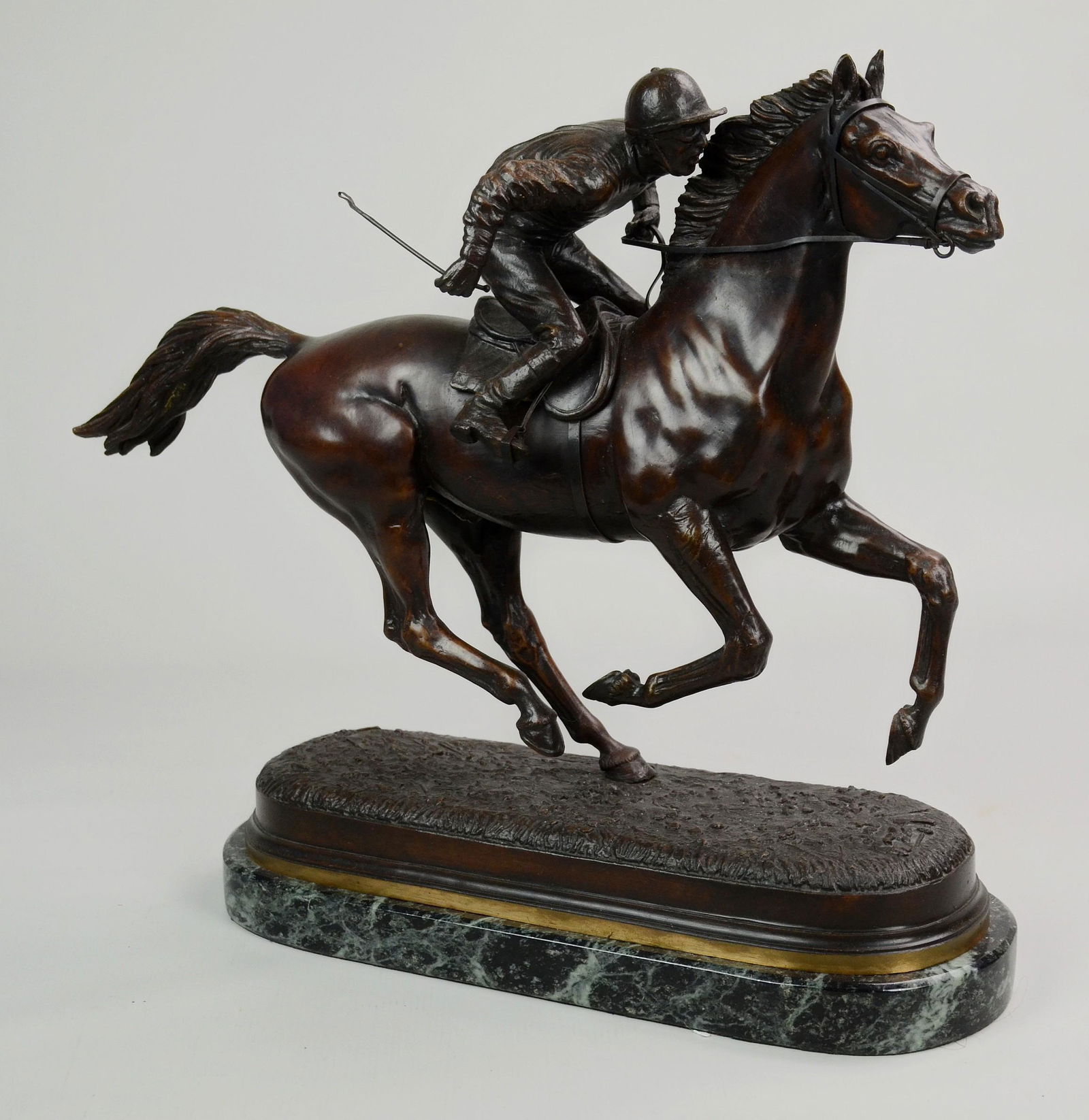 Bronze Sculpture of a Racehorse and Jockey Dec 03, 2019 William