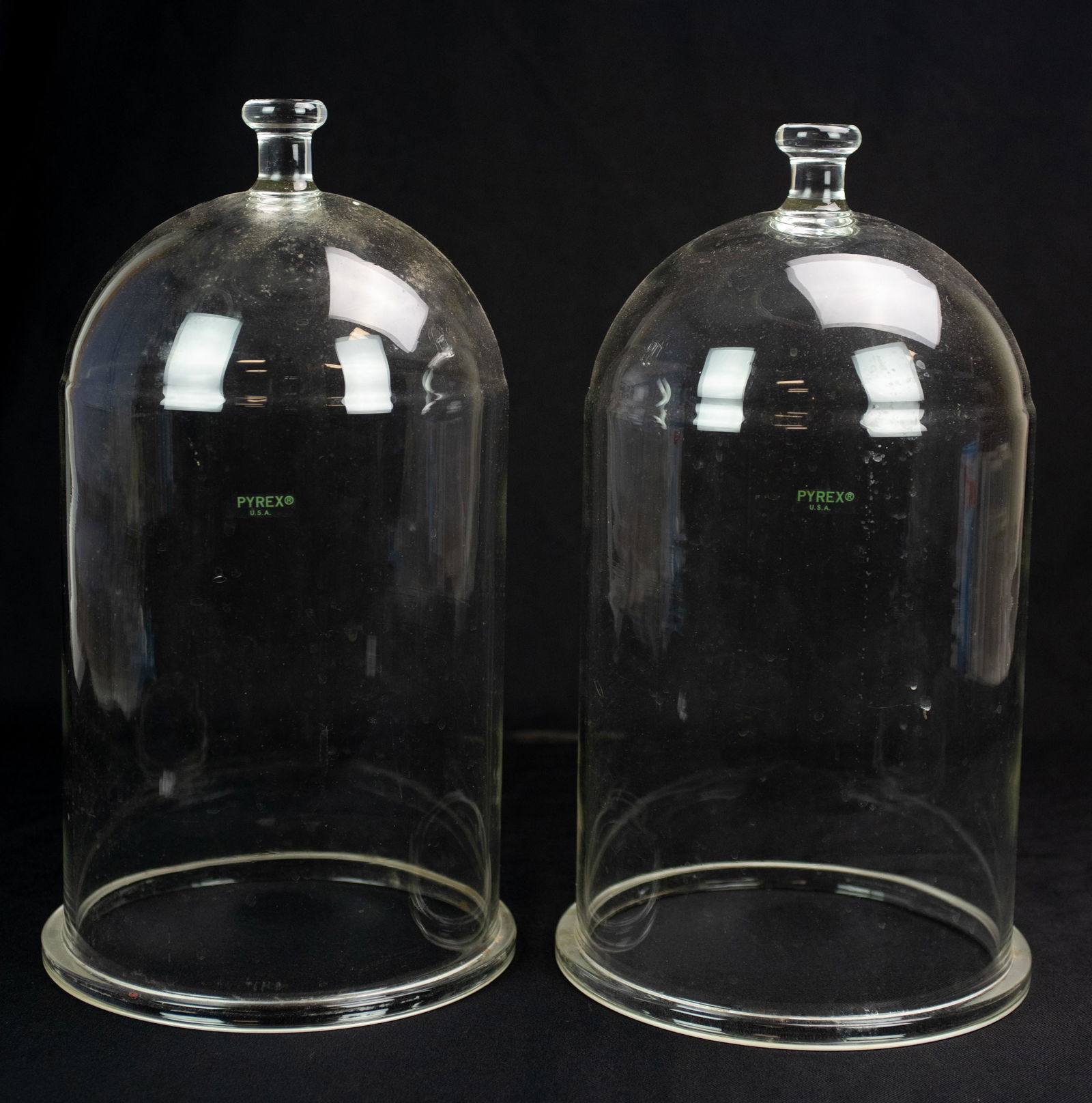 (2) Glass Dome Bell Jars Including Pyrex (1 of 1)