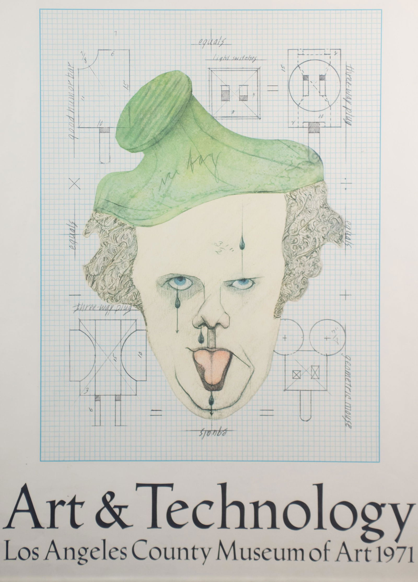 After Claes Oldenburg LACMA Exhibition Poster: After Claes Oldenburg (American, born 1929) LACMA Exhibition Poster, for the exhibit "Art and Technology" at the Los Angeles County Museum of Art in 1971, acquired from the estate of the artist's brot