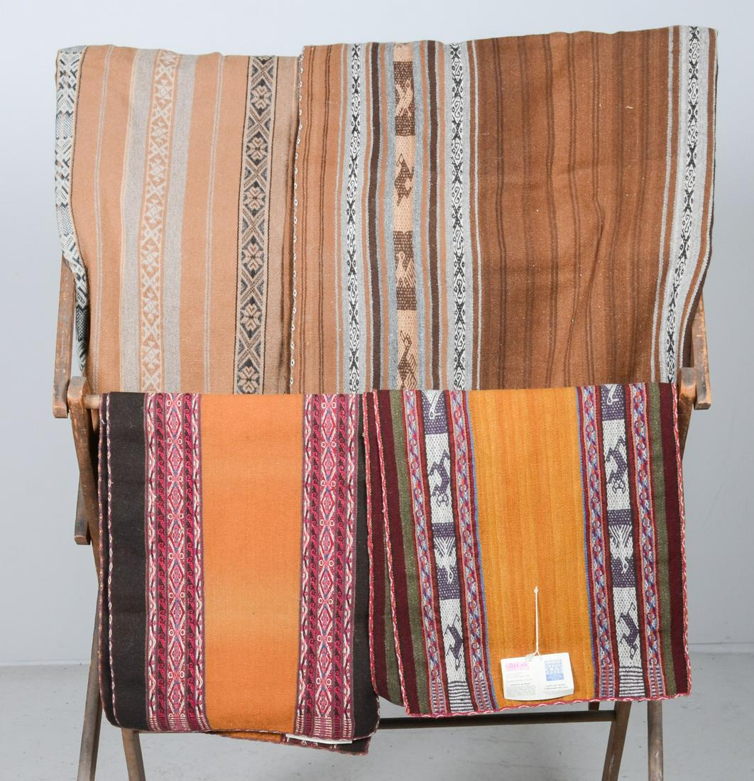 Peruvian Runners and Bed Covers: Peruvian runners and bedcovers c/o (2) handwoven sheep and alpaca runners and (2) handwoven sheep and alpaca queen size bed covers