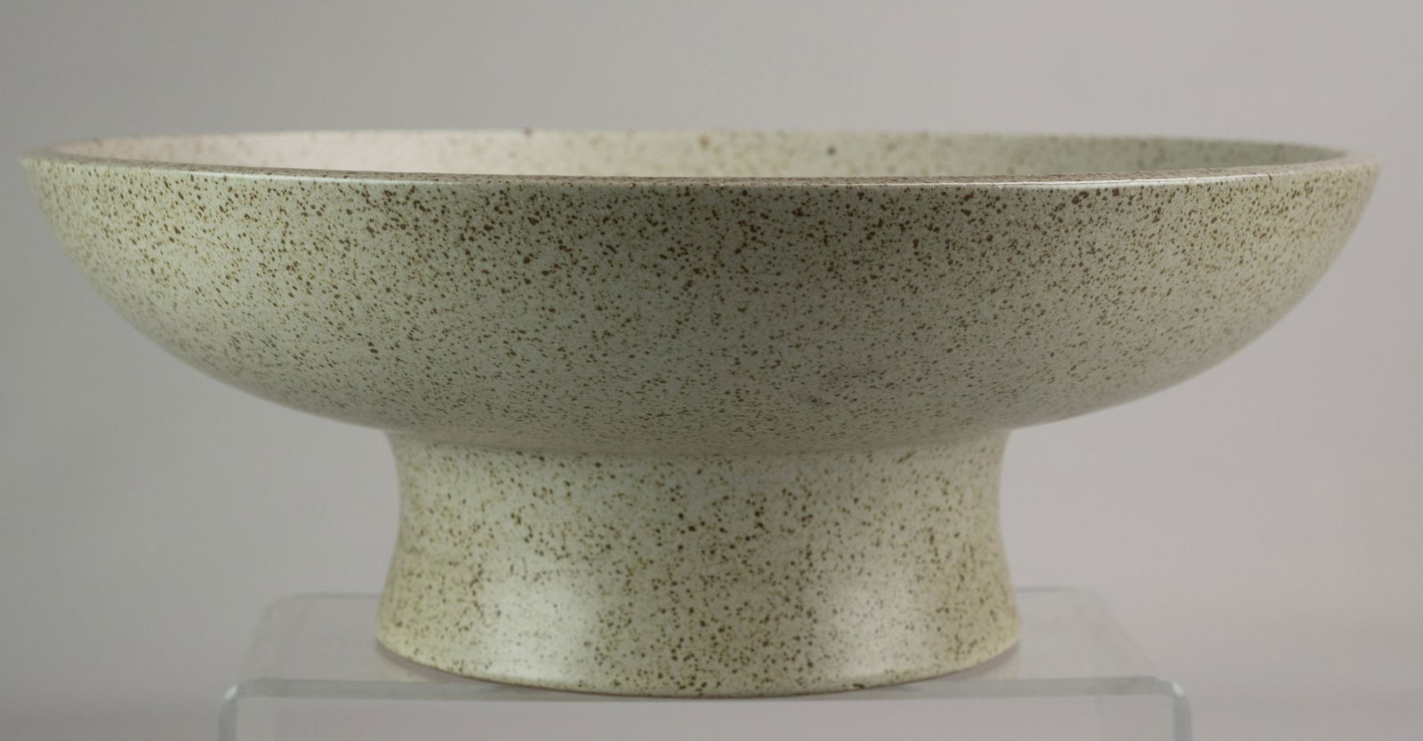 Terra Major by David Cressey Oversized Footed Bowl: Terra Major by David Cressey oversized footed bowl in robin's egg speckle glaze, pristine condition, 18" diam, 7" h