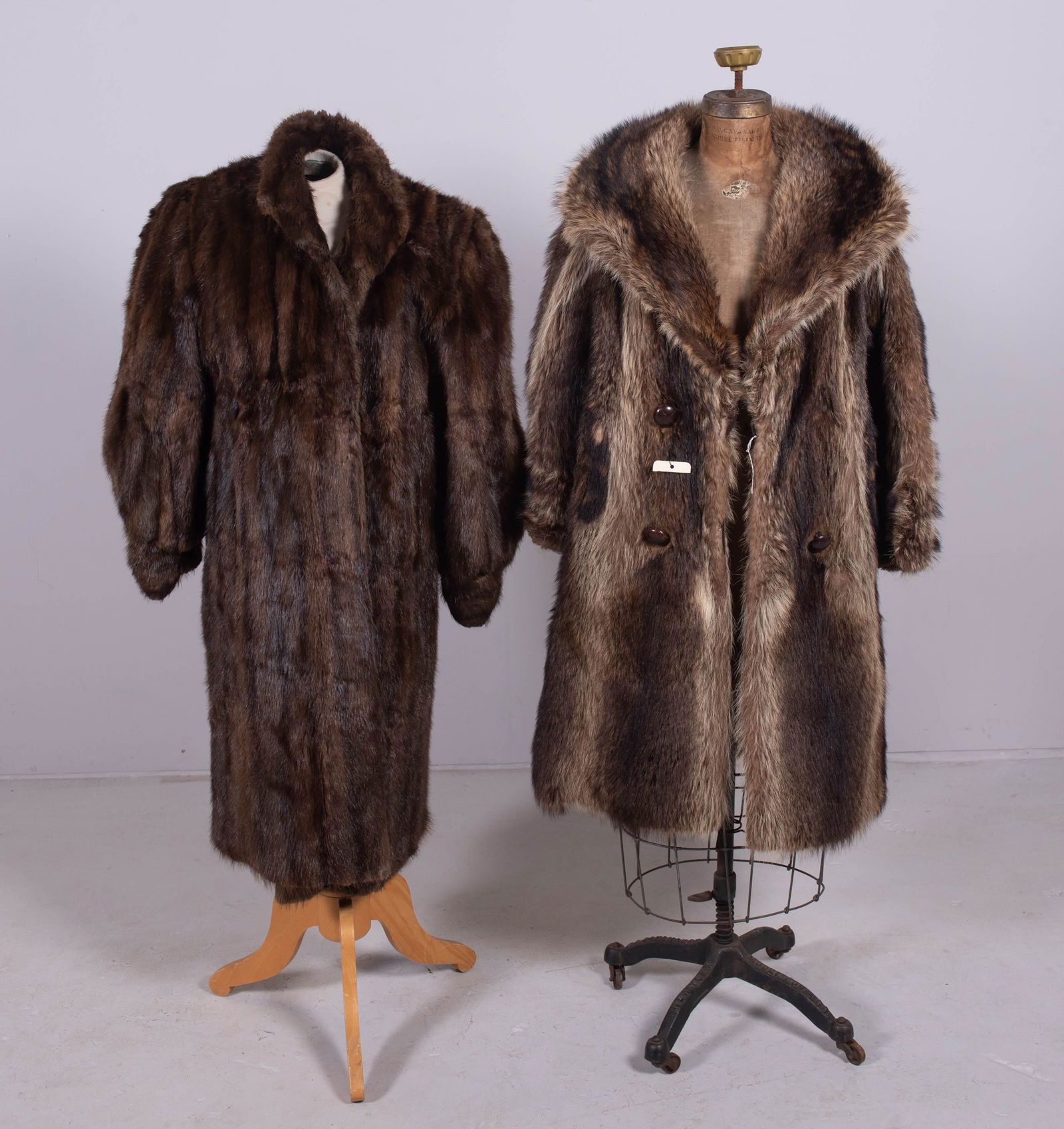 (2) Fur Coats: (2) Fur coats c/o full length mink and unsheared full length fur, both with tears.
