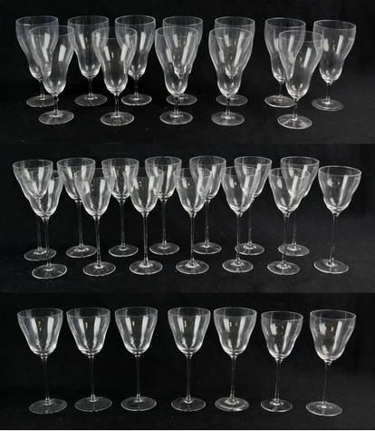 (33) Rosenthal Crystal Glasses: (33) Rosenthal crystal glasses c/o (12) iced teas, (6) white wines, (1) red wine and (14) ports