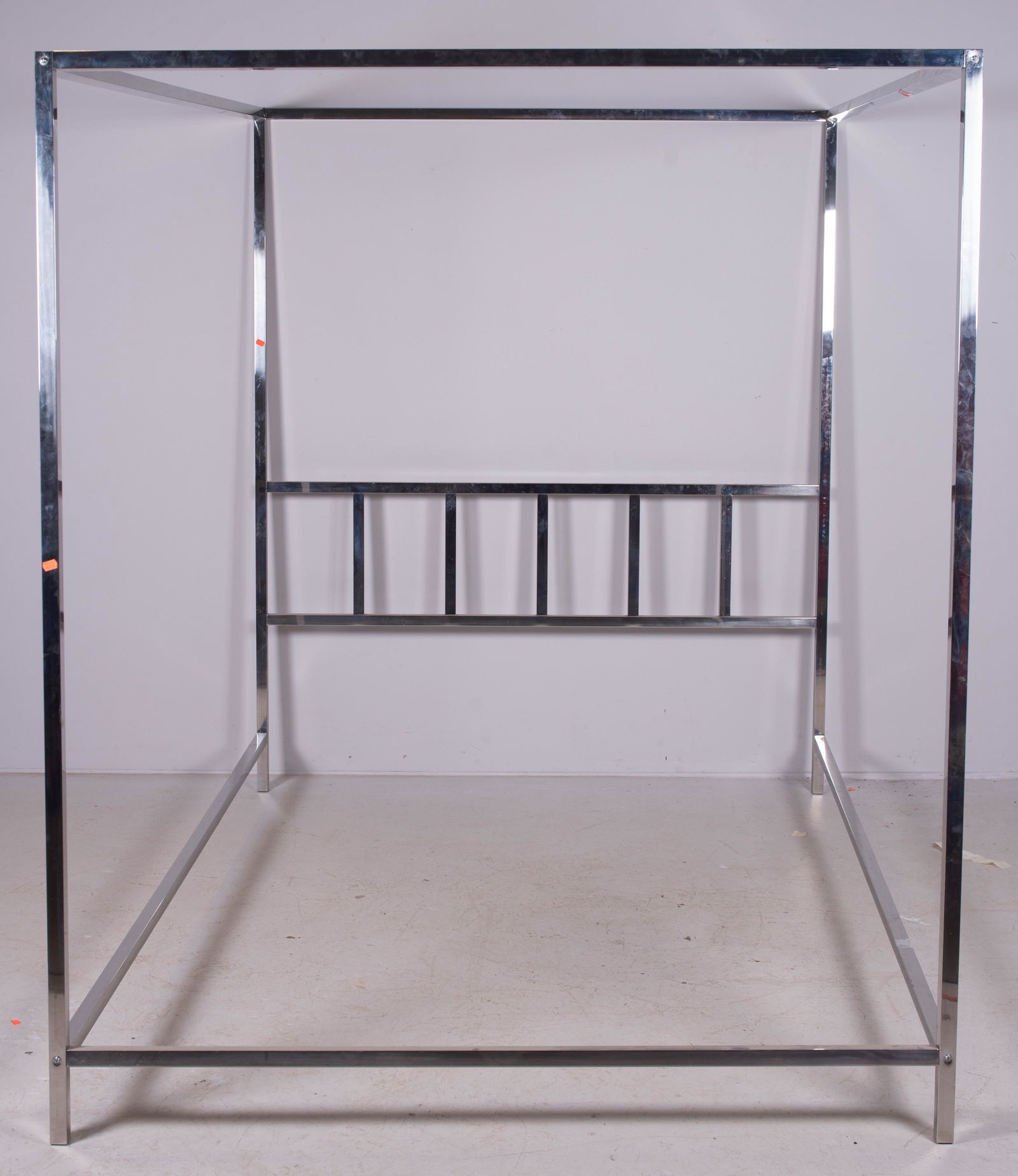 Modern Design chrome king size bed: Modern Design chrome king size bed, headboard 78" h x 66" w