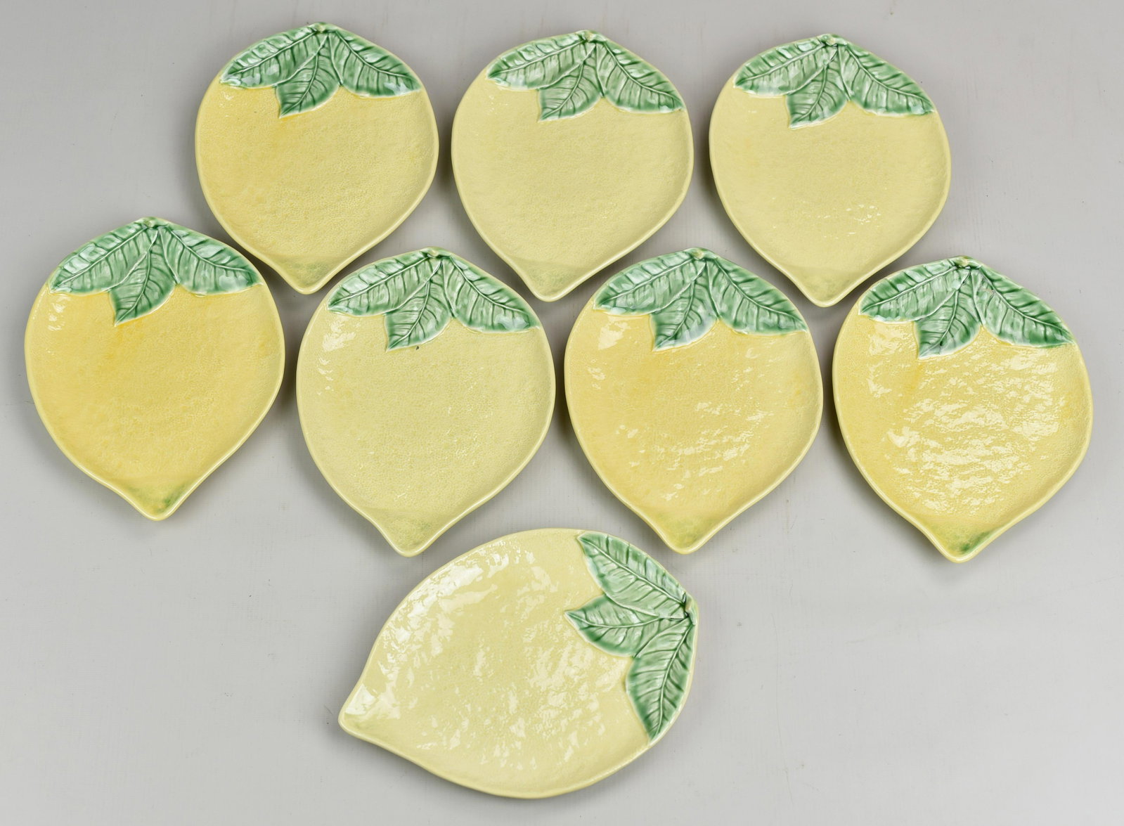 (8) Bordallo Pinheiro Lemon Plates: (8) Bordallo Pinheiro lemon plates. Made in Portugal and marked underside, 9"