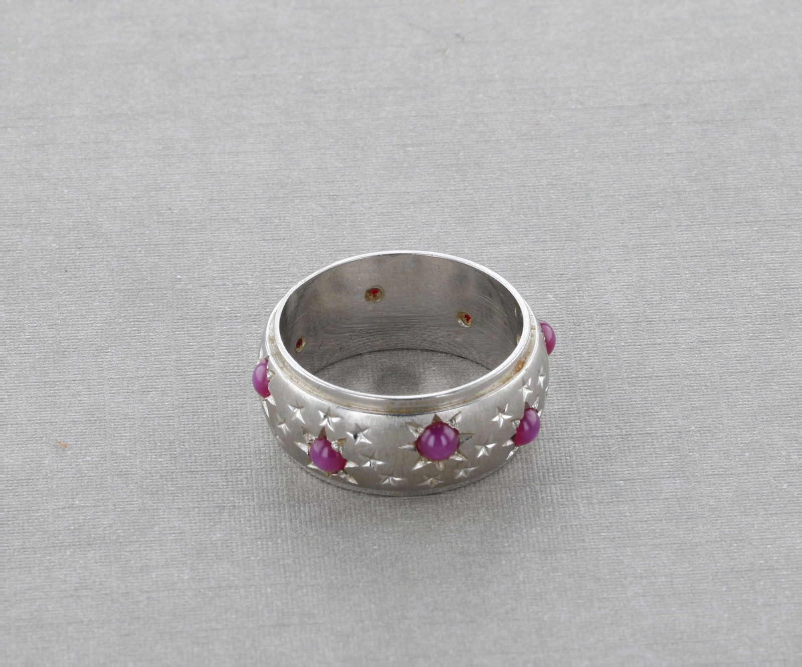 10K White Gold Star Ruby Eternity Band (1 of 1)