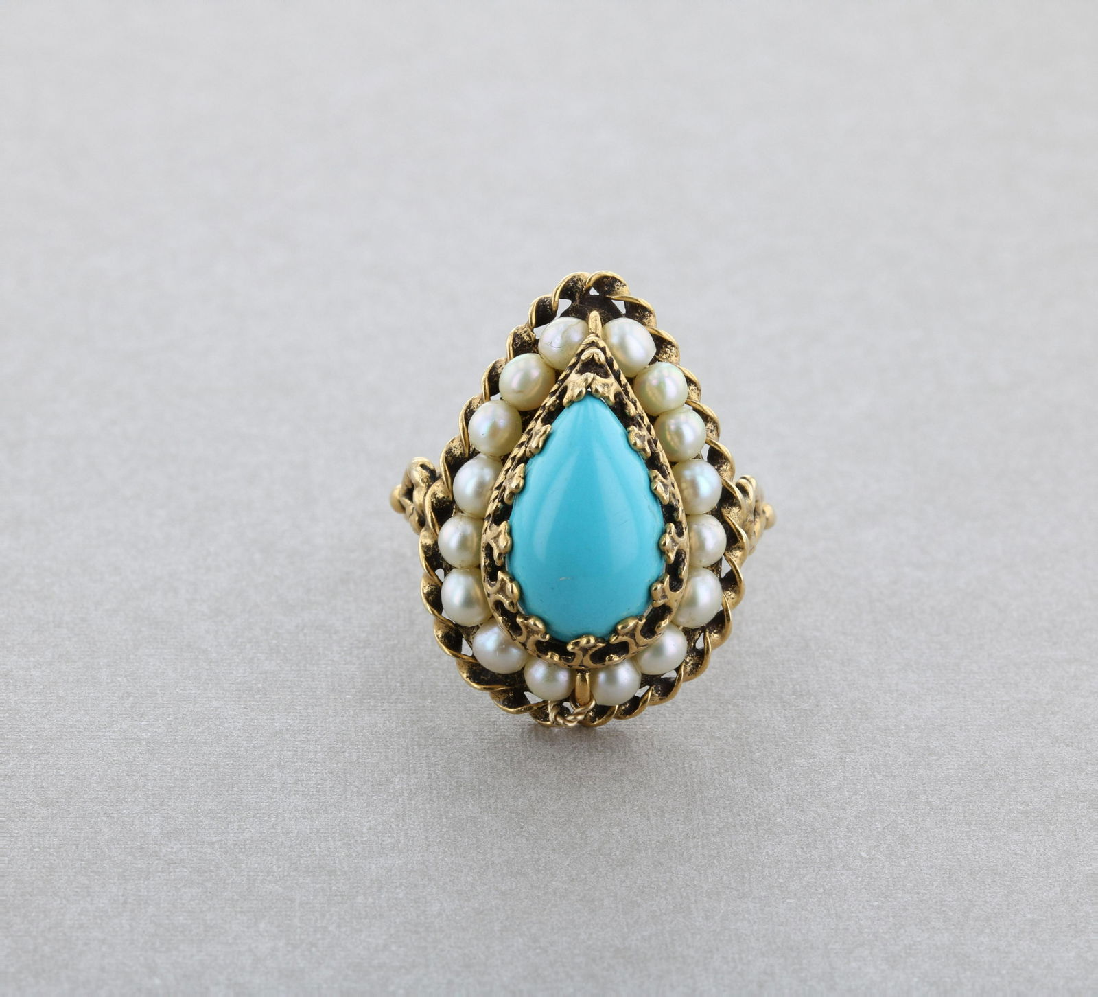 Vintage Etruscan Revival Persian Turquoise Ring (1 of 2)