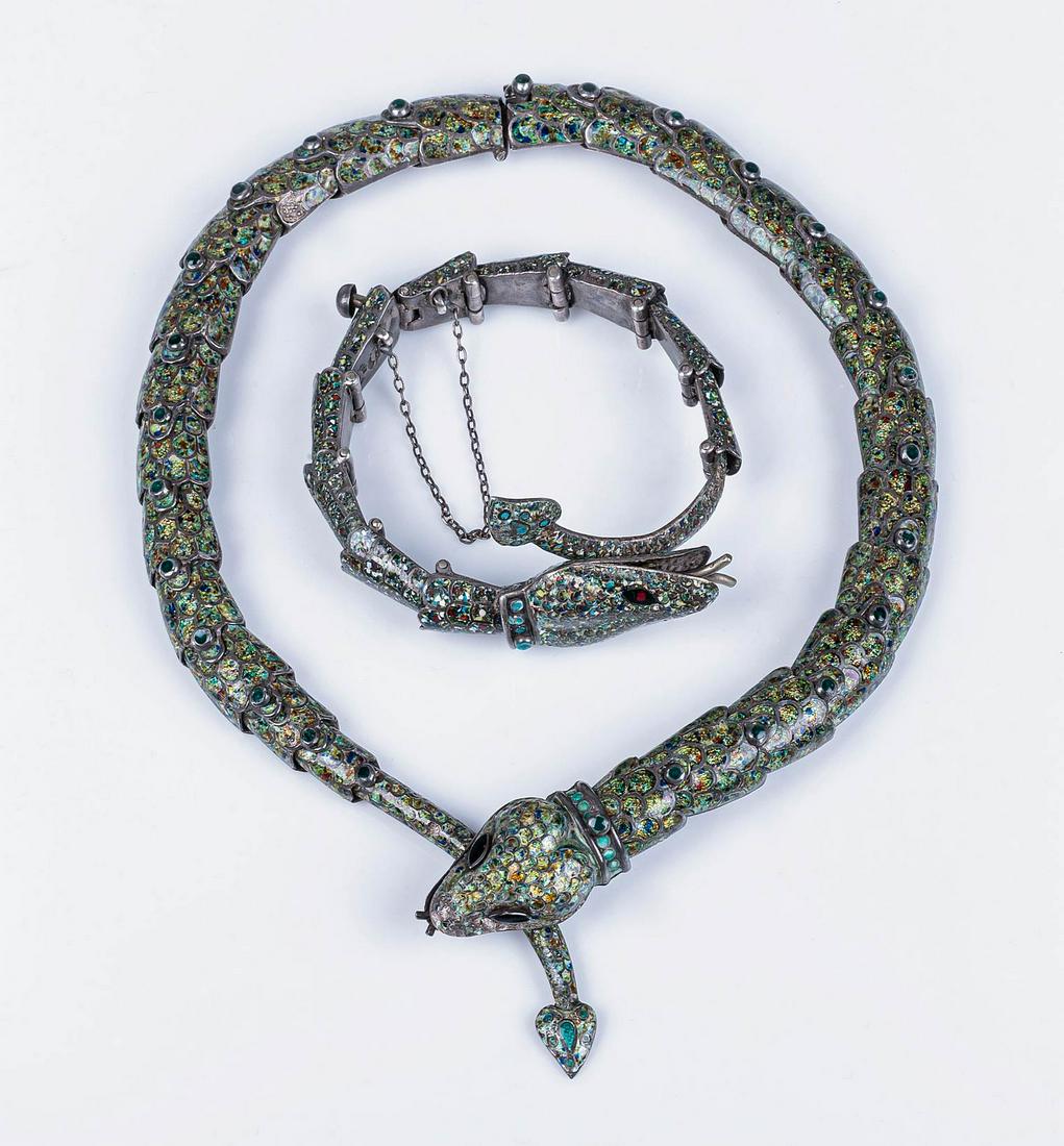(2) Pc Margot De Taxco Silver Serpent Jewelry Suite (1 of 8)