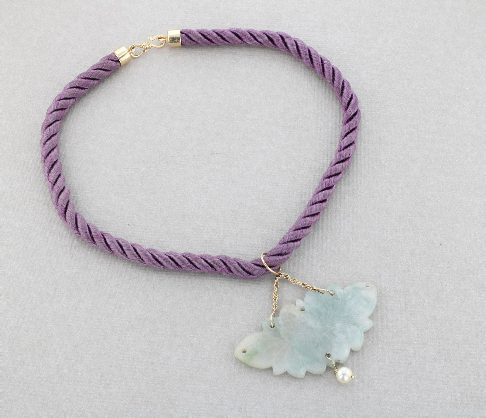 Jade and Silk Cord Necklace (1 of 1)