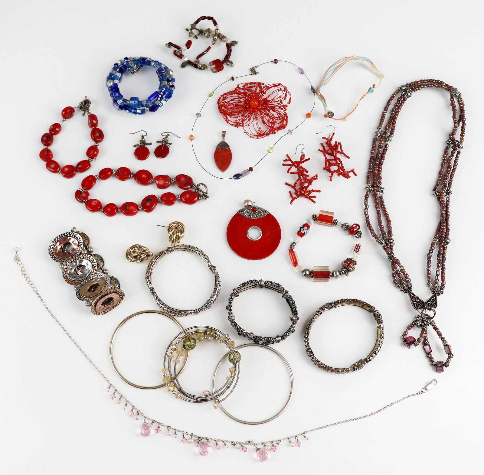 Coral and Beaded Jewelry Lot (1 of 1)