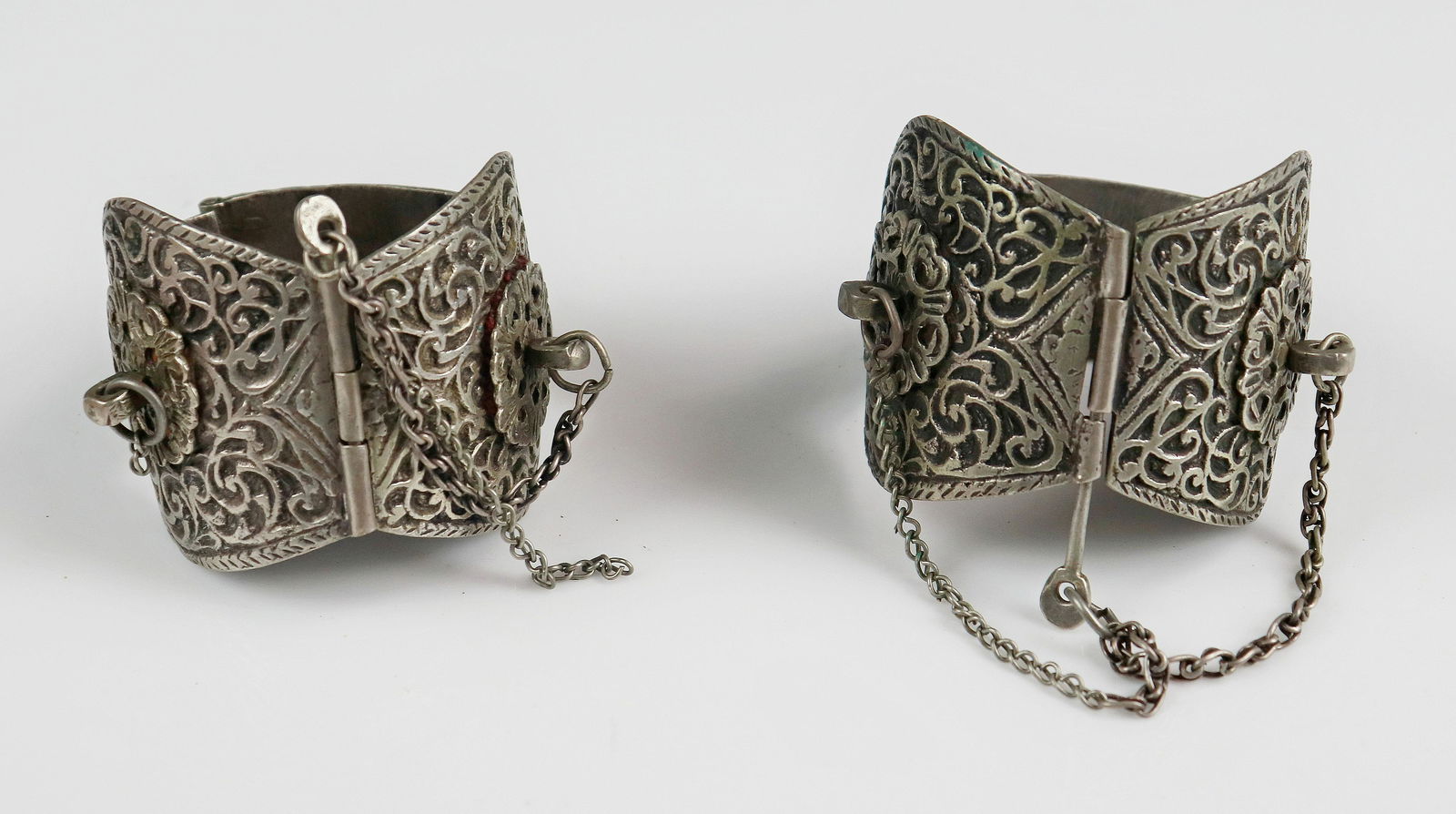 (2) set of Moroccan Silver Berber Anklet Bracelets (1 of 1)