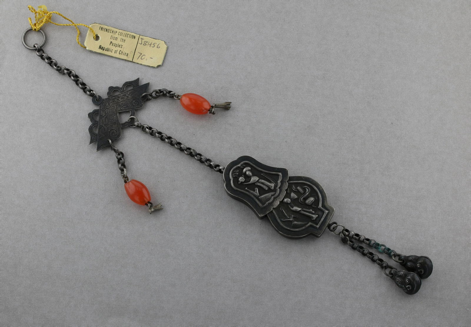 Antique Chinese Needle Holder with Agate Beads (1 of 1)