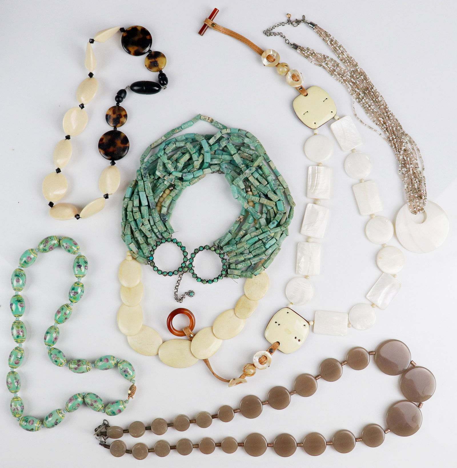 Earthy Shell Beaded Necklace Collection (1 of 1)
