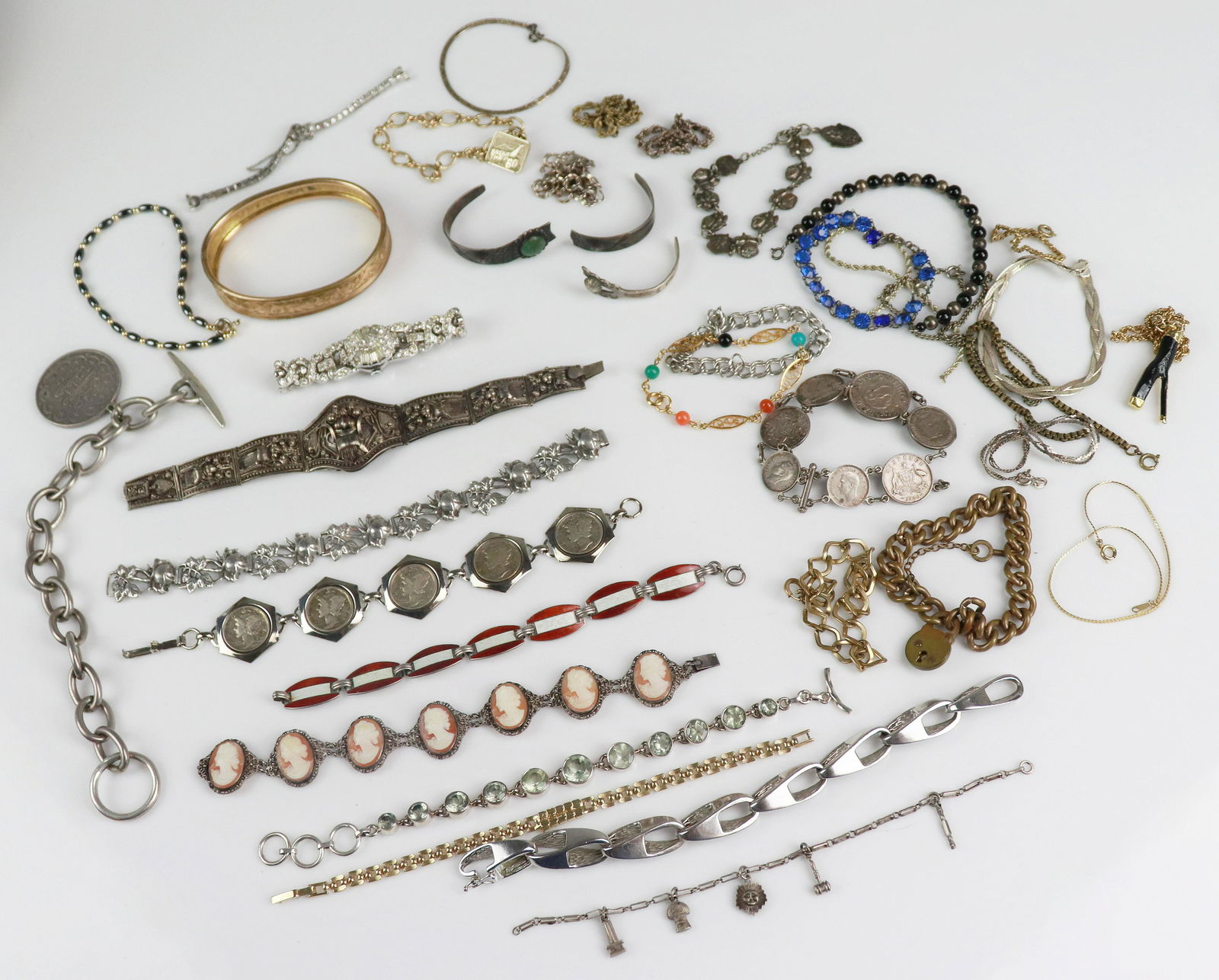 Large Lot Of Sterling Silver Bracelets (1 of 1)