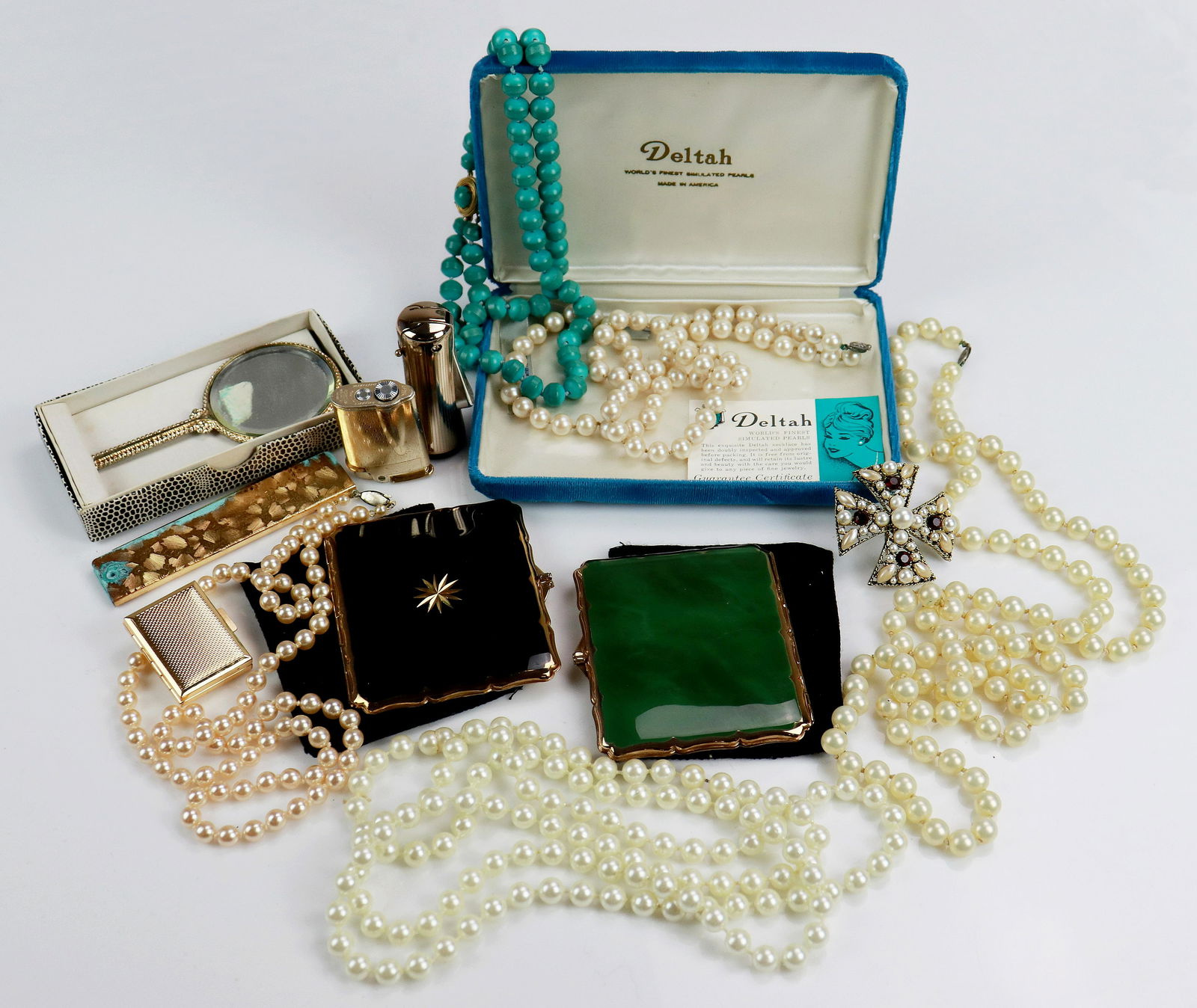 Vintage Jewelry and Cigarette Case Lot (1 of 1)