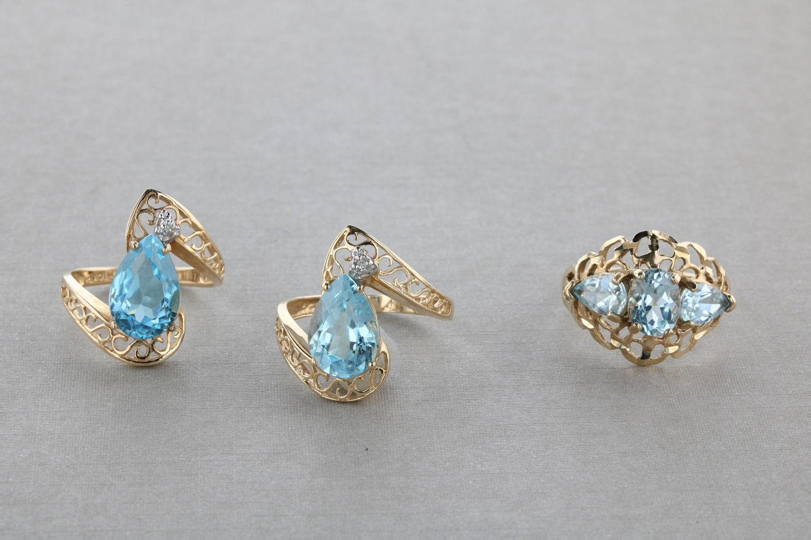 (3) Pc lot of Blue Topaz Rings (1 of 1)