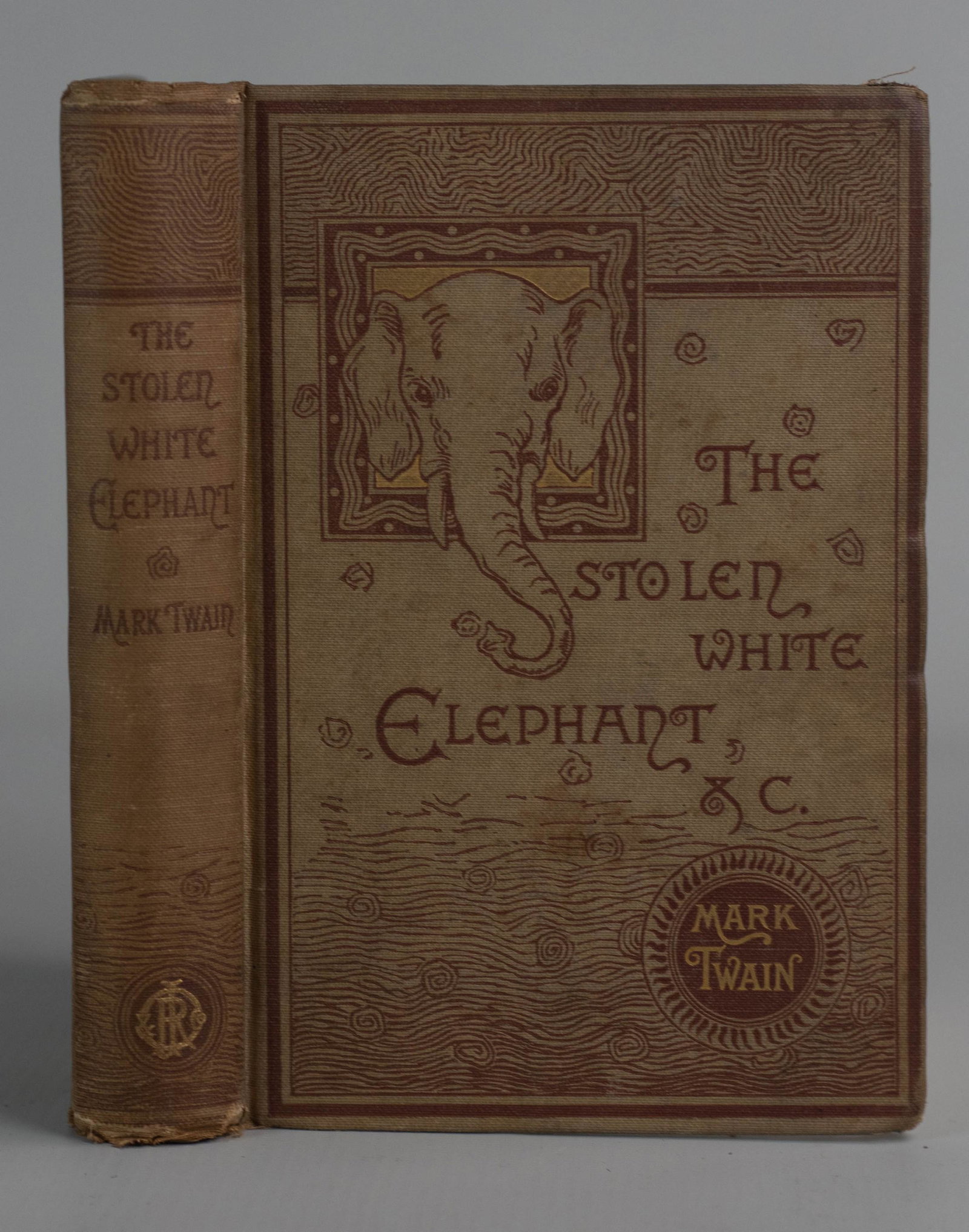 First Edition - Mark Twain, "The Stolen White: First Edition - Mark Twain "The Stolen White Elephant" with 'Ulay P. Hopkinson' signed on first page (James R Osgood & Co, Boston 1882); 1st American Ed - 16mo, - original cloth binding - some wear an
