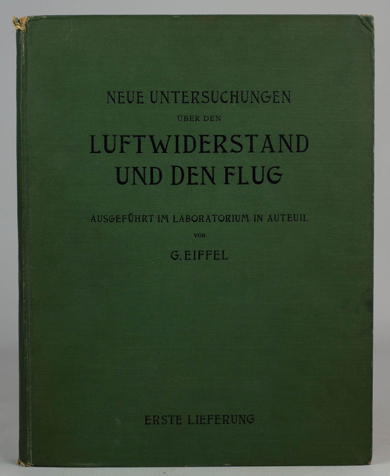 Gustave Eiffel, Edmund Rumpler - Aviation 1914: The original title "Nouvelles Recherches sur la resistance de l'air et l'aviation" translates to "New Investigations on air resistance and the flight carried out in the laboratory from Gustave Eiffel"