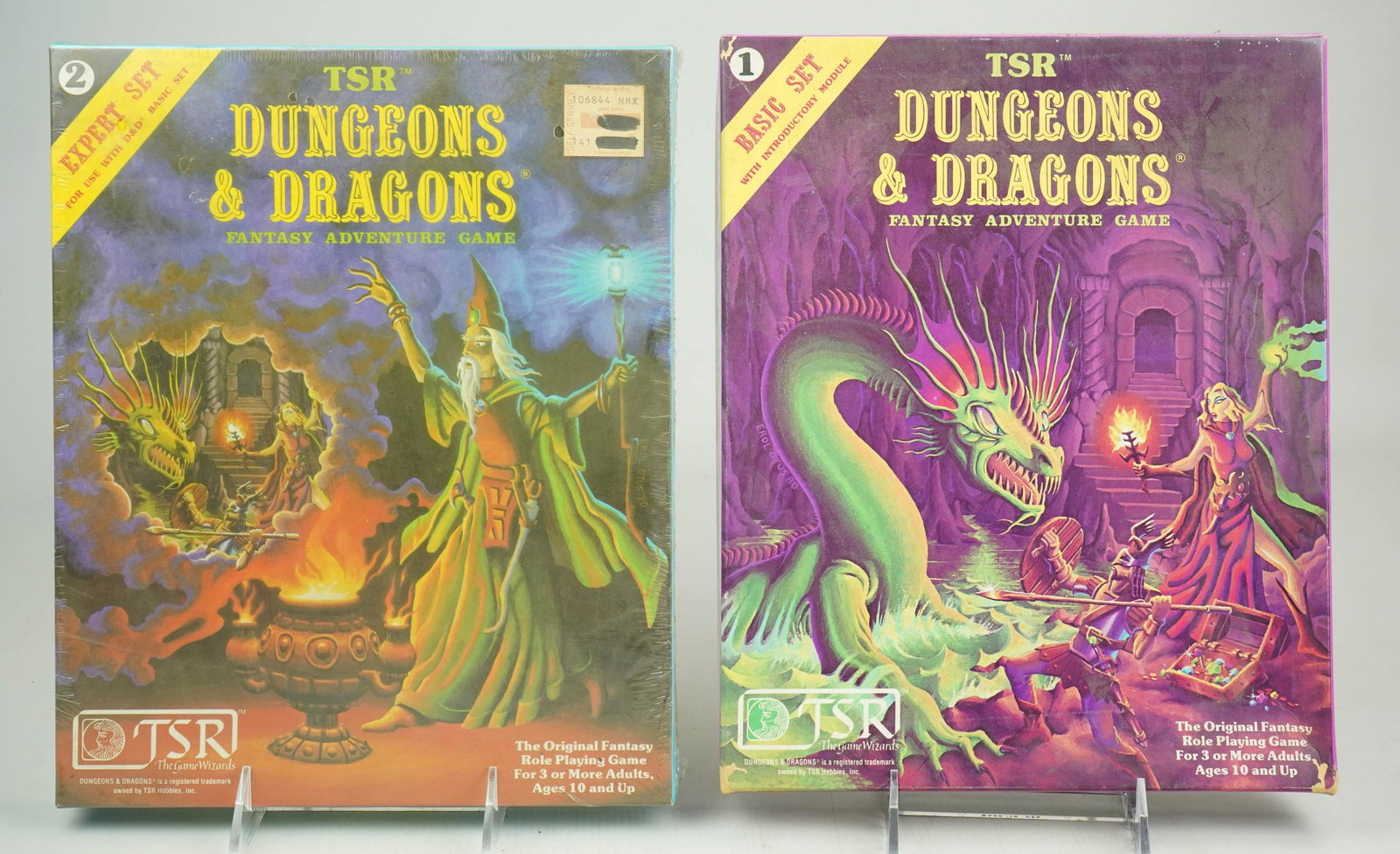 (2) Dungeons and Dragons Games: (2) Dungeons and Dragons games including sealed fantasy adventure game expert set and opened basic set.