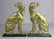 Pr cast brass seated dog doorstops, 19th c