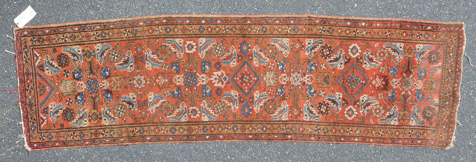 2'4" x 8'11" Antique Persian Heriz Runner: 2'4" x 8'11" Antique Persian Heriz runner
