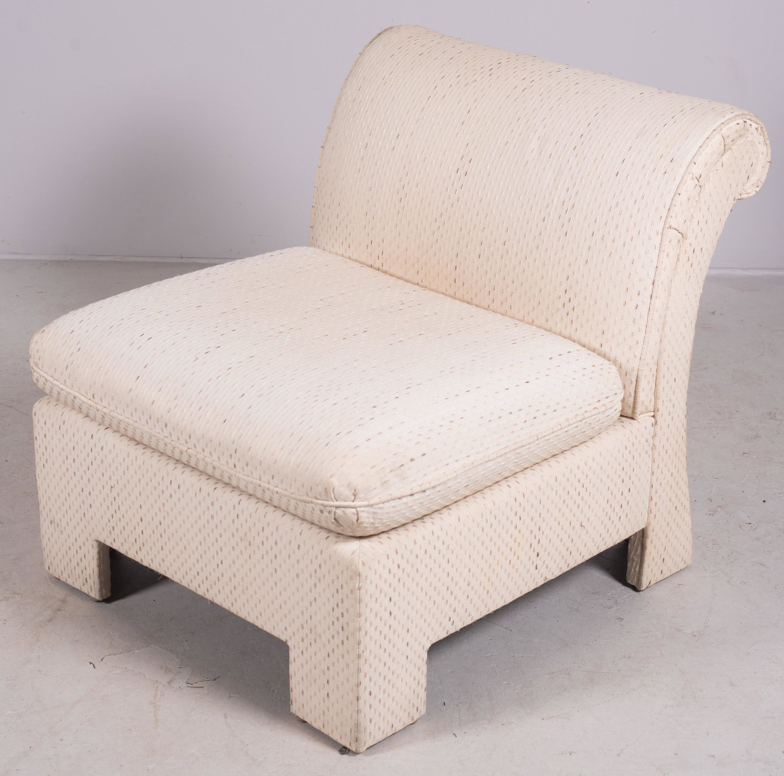Forecast Furniture Upholstered Slipper Chair: Forecast Furniture Upholstered Slipper Chair, 25" w, 28" h