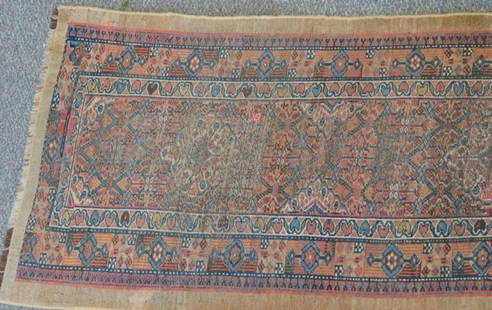 17: 2.7 x 12.0 Hamadan camel colored rug: 2.7 x 12.0 Hamadan camel colored rug