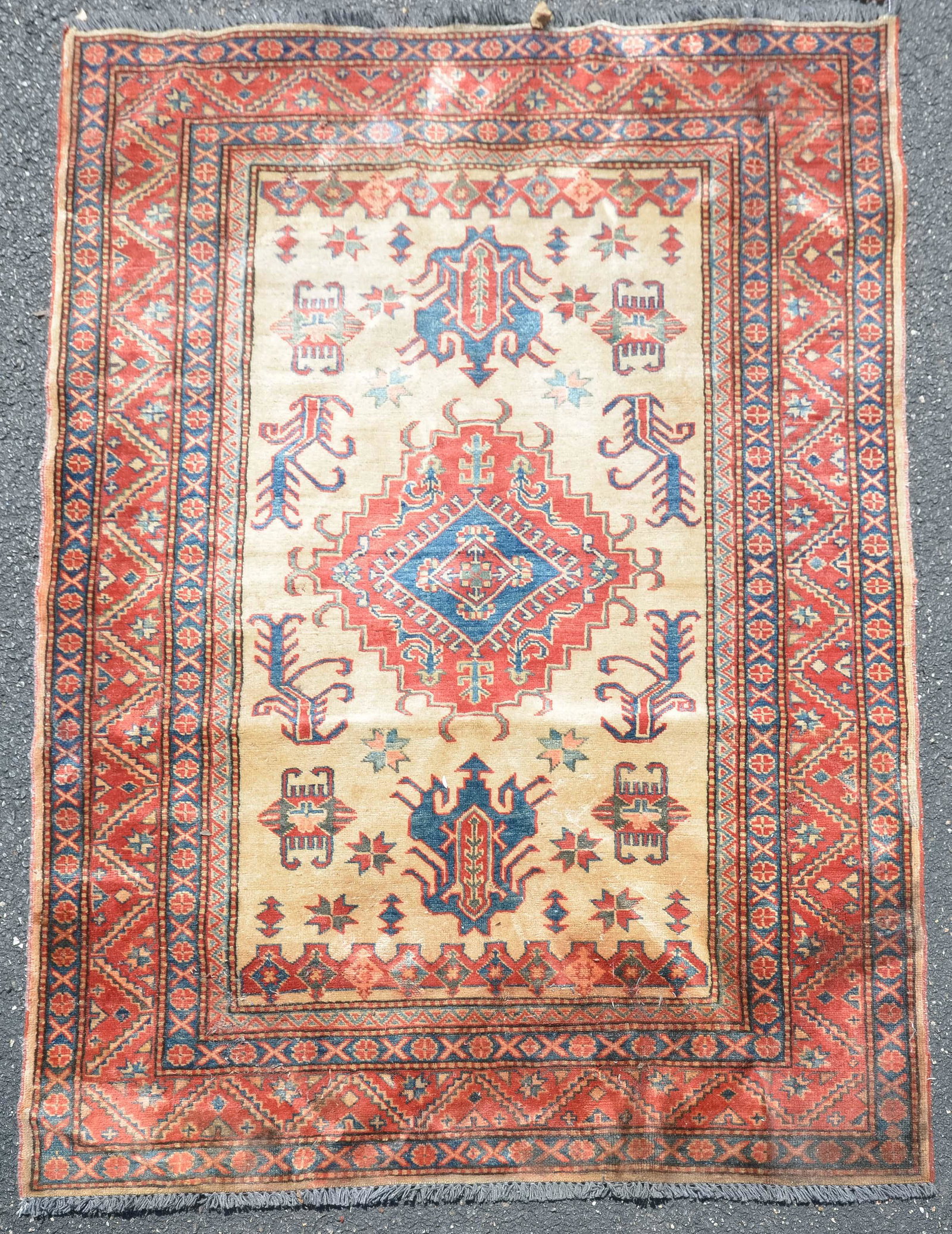 6' x 4'3" Vintage Kazak Area Rug: 6' x 4'3" Vintage Kazak Area Rug