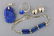 4 Pc Lapis Jewelry Group and Gold Dome Earrings - 2