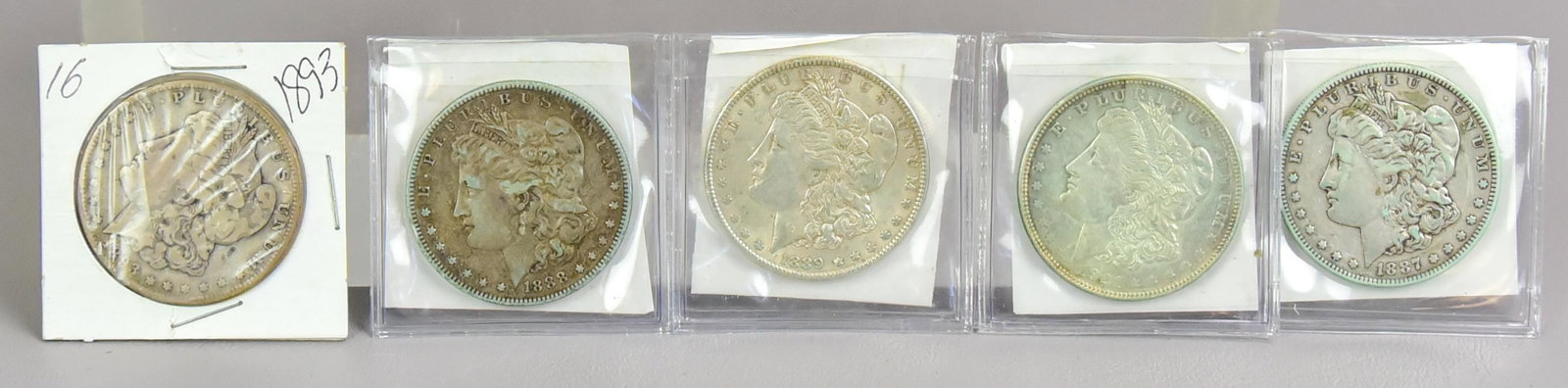 (5) Morgan silver dollars: (5) Morgan silver dollars