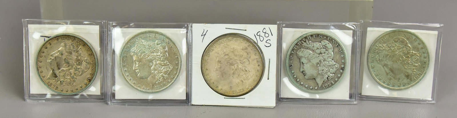 (5) Morgan silver dollars: (5) Morgan silver dollars